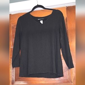 Chico's Classic Black Long Sleeve Top